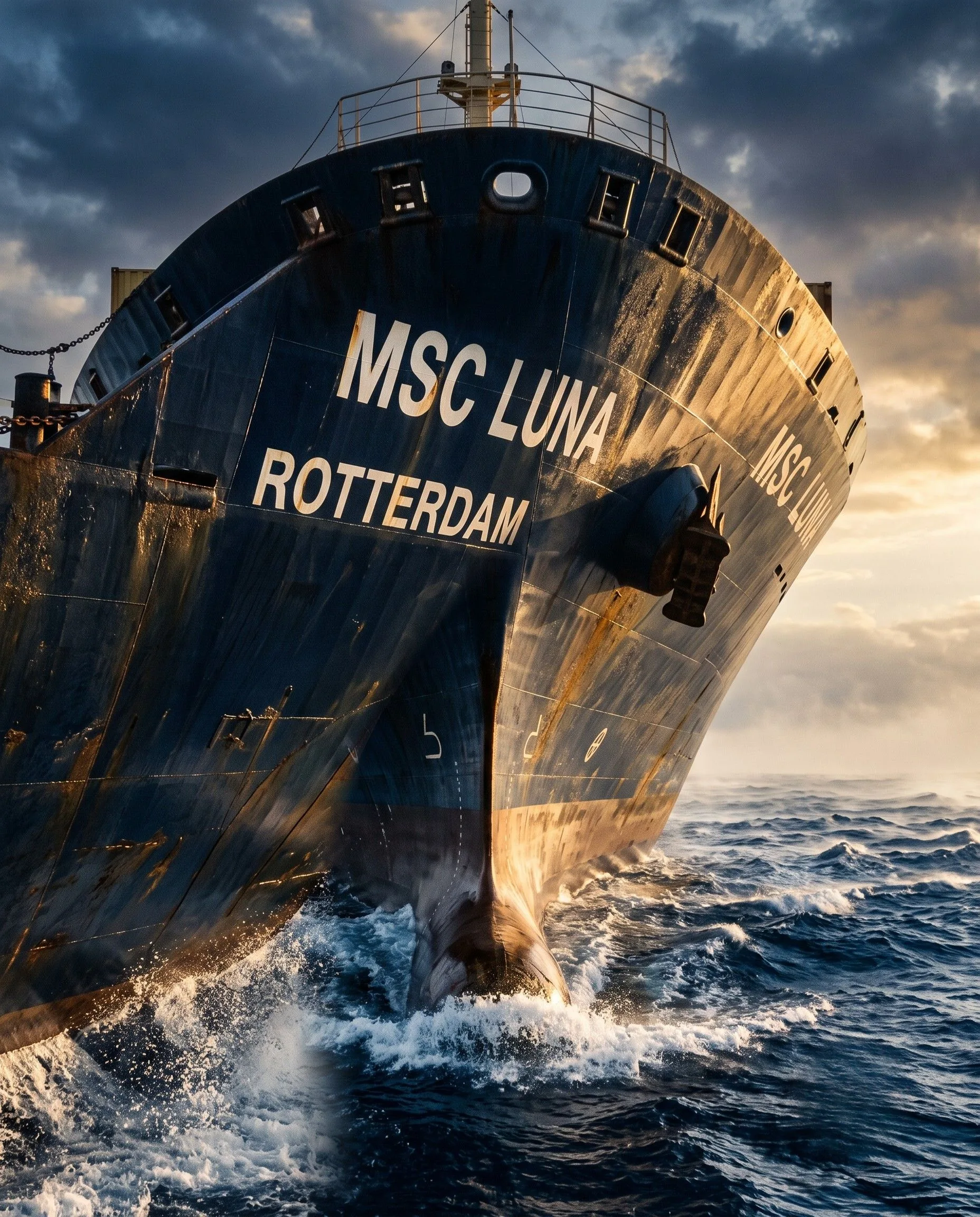 Cargo vessel at sea